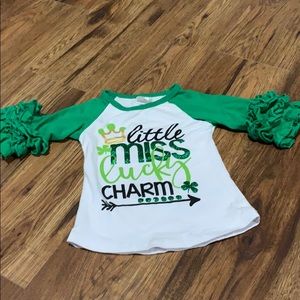 Boutique Lucky Charm shirt with ruffle detail
